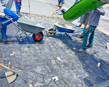 aplicação de concreto usinado